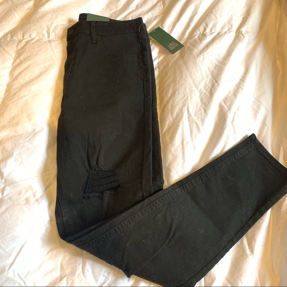 Wild fable high rise skinny distressed jeans size 12 black new - Picture 3 of 5